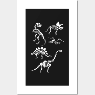 Dinosaur Fossils - Black and White Posters and Art